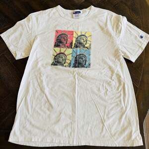Champion Statue of Liberty Pop Art Graphic T-Shirt used 1x Sz Med in Men